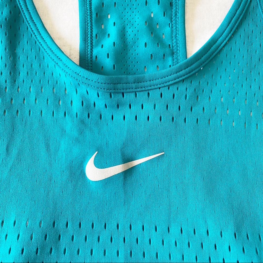 NIKE Aeroswift Dri-Fit Mesh Racerback Tank Top Teal XL NEW NWOT - Picture 4 of 7